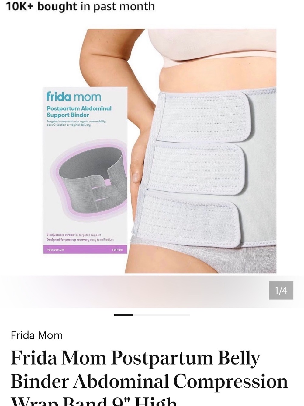 Frida Mom Postpartum Abdominal Support Binder - Light Gray
